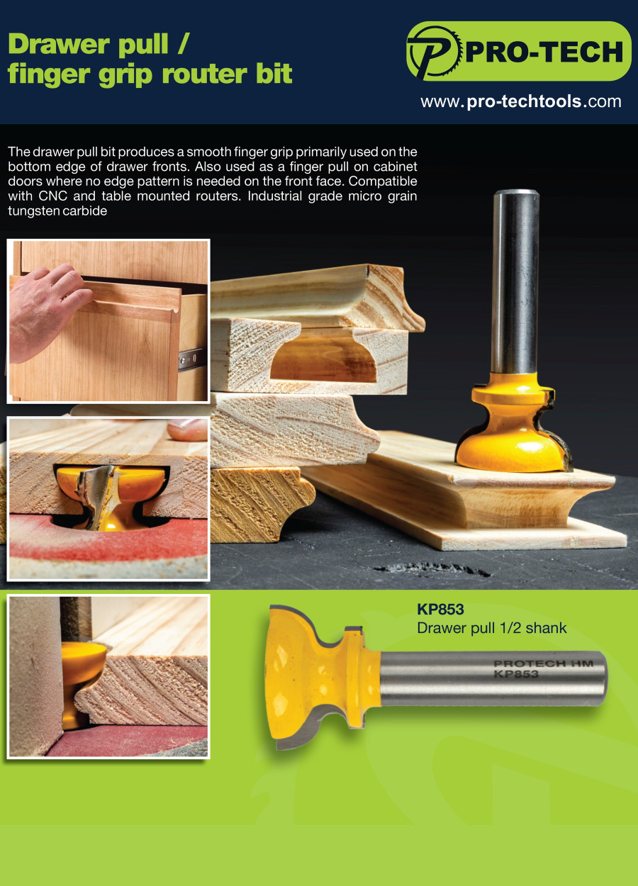 PRO-TECH drawer pull finger grip router bit