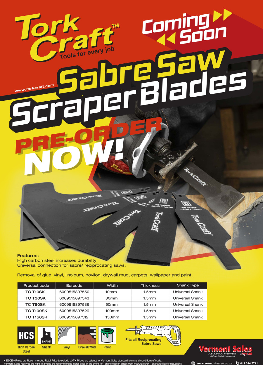 Tork Craft Sabre Saw Scraper Blades