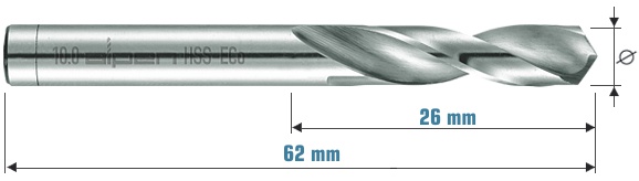 4,8 mm    Cobalt stub drill bits in BULK 