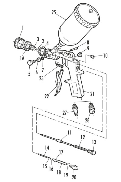 Gravity feed spray gun Model 162A