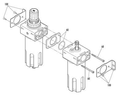 Modular filter/regulator/lubricator