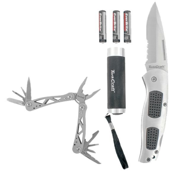MULTI TOOL 3PC SET COMES WITH FREE BATTERIES (TORCHKNIFEMULTI TOOL